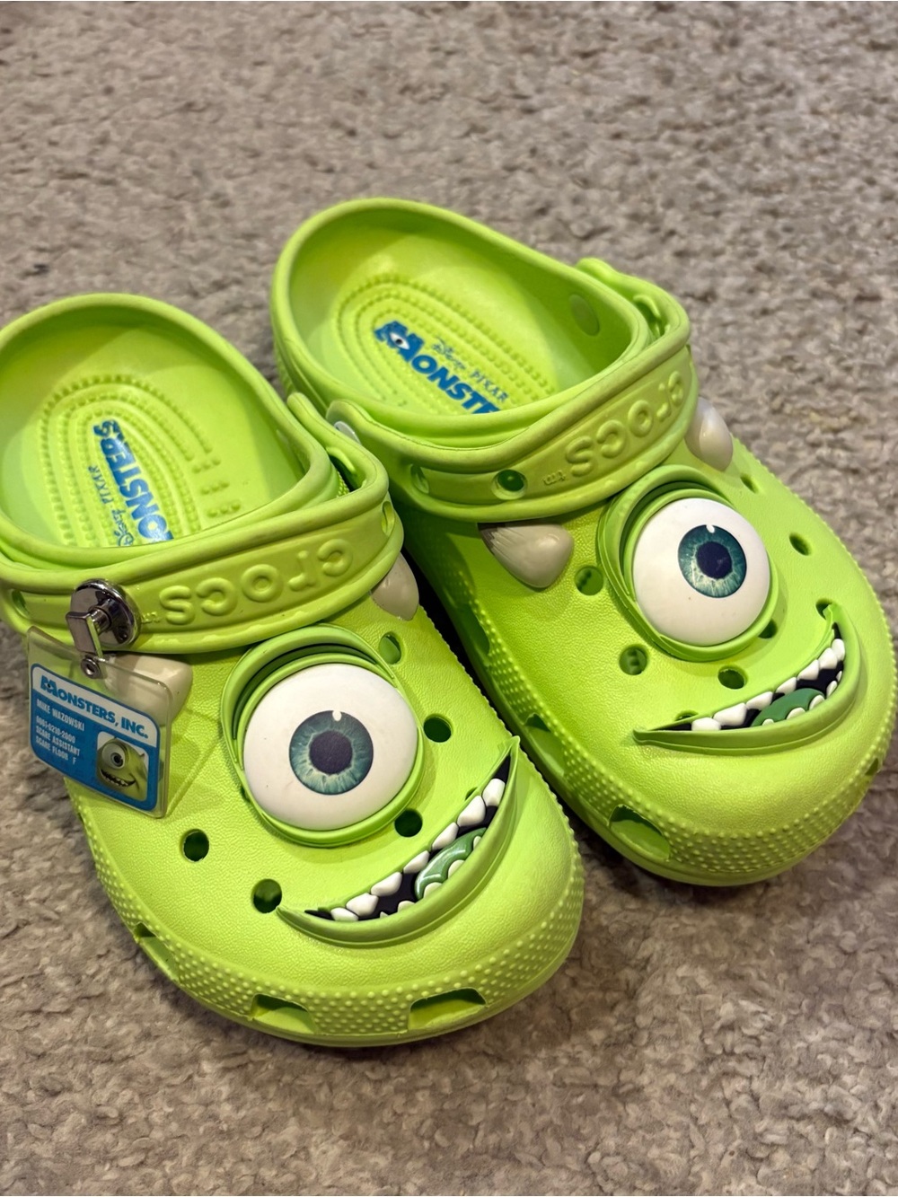 Crocs Kids' Mike Wazowski Green Character Clogs Sz 2 Monsters Inc. Sandals
